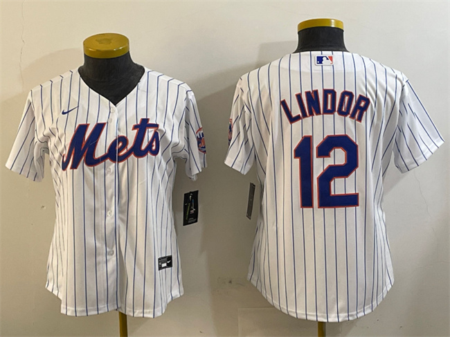 Youth New York Mets #12 Francisco Lindor White Cool Base Stitched Baseball Jersey Youth New York Mets #12 Francisco Lindor White Cool Base Stitched Baseball Jersey